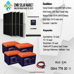 3 Kw Mppt Bağ Evi Hazır Güneş Enerjisi Paketi Lityum Akülü