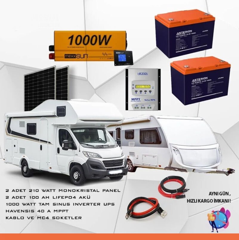 1 Kw Full Karavan Paketi Tak Çalıştır