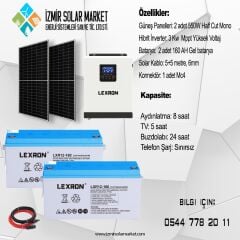 3 Kw Mppt Bağ Evi Hazır Güneş Enerjisi Paketi 160 ah Jel Akülü