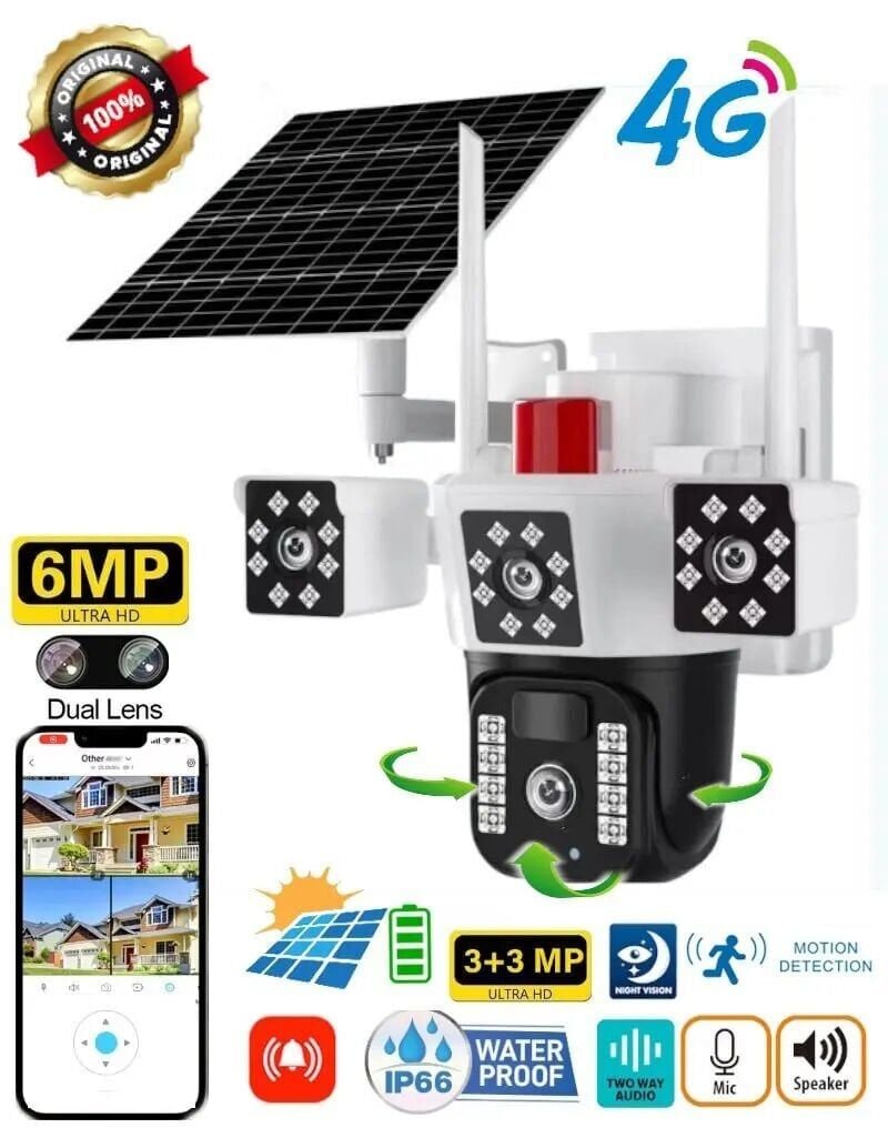 Okam Solar 3030 4g Güneş Enerjili Dual Lens 360° Görüş Akıllı Güvenlik Kamerası