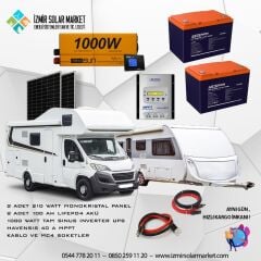 İzmirSolarMarket 1 Kw Full Karavan Paketi Tak Çalıştır Lifepo4