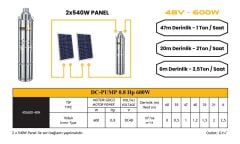 Solar Sulama DC pompa 0,8Hp 600W / 48V