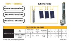 Solar Sulama DC Pompa 1.6Hp / 1300W / 110V
