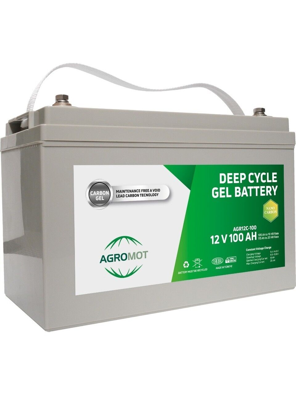 Agromot 12v 100 Ah Deep Cycle Jel Akü