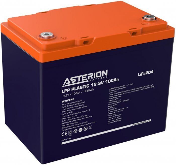 Asterion 12,8V 100ah Lifepo4 Akü Bluetooth Özellikli (Lityum Akü)