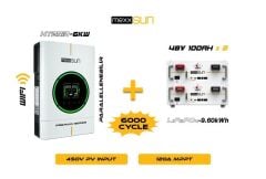 Mexxsun 6KW Inverter + 2x48V 100Ah Lityum Akü Off-Grid Hibrit Paketi