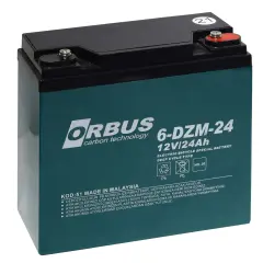 Orbus 12V 24Ah Jel Akü | Elektrikli Bisiklet Aküsü | Bakımsız Kuru Tip | Yüksek Kapasiteli Deep Cycle Akü