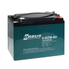 Orbus 12V 80Ah Jel Akü | Elektrikli Bisiklet Aküsü | Deep Cycle | Bakımsız Kuru Tip | Yüksek Kapasiteli Akü