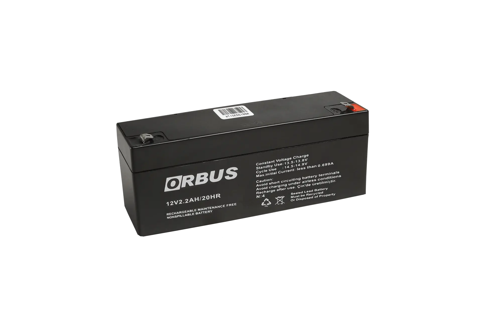 Orbus ORB12-2 12V 2.2Ah Yatık Uzun Kuru Akü | Kompakt, Güvenli, Uzun Ömürlü