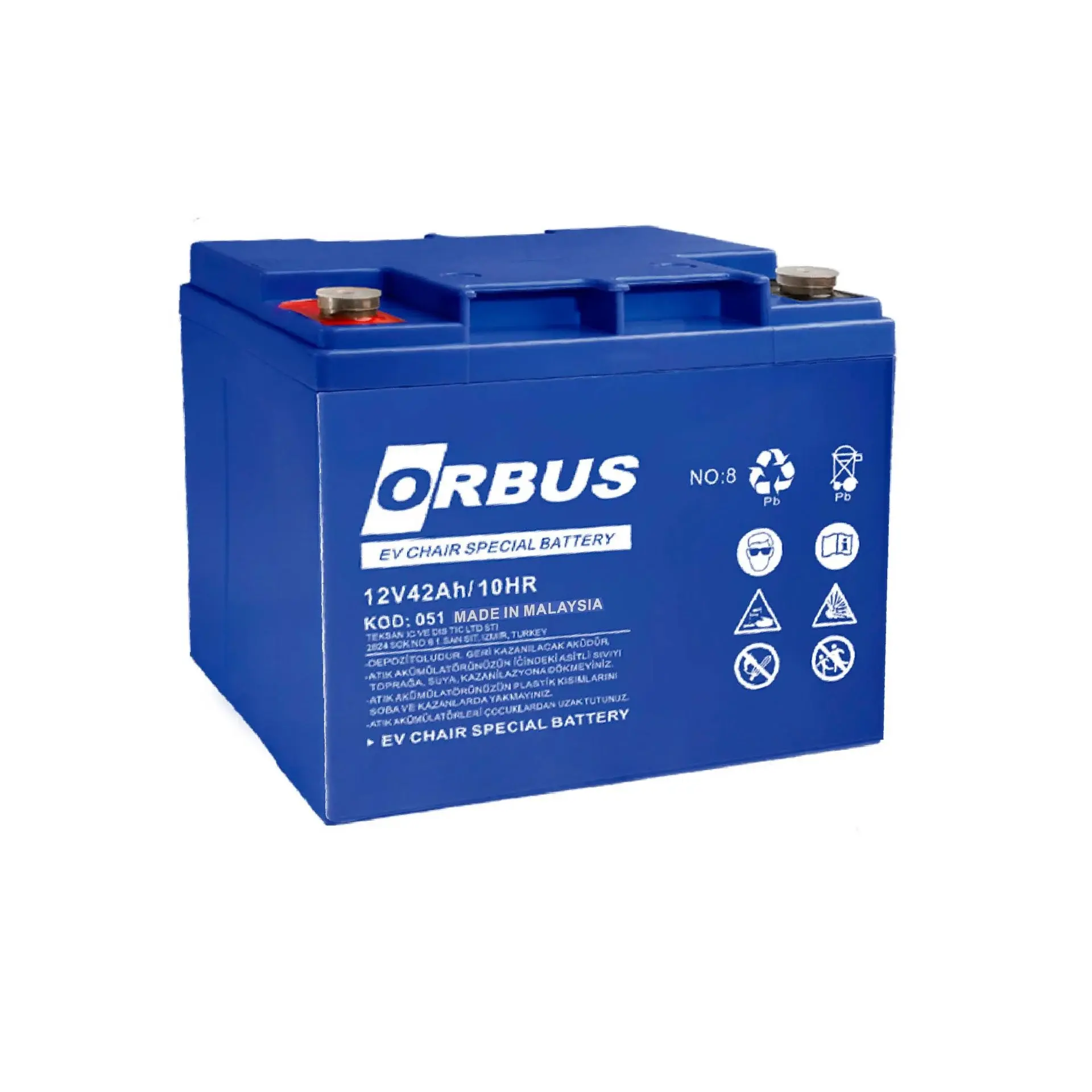 Orbus 12V 42Ah Jel Akü | Engelli Araçlar İçin Güçlü ve Güvenilir Enerji Kaynağı